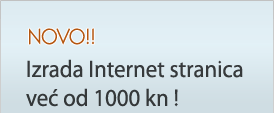 AKCIJA - Izrada Internet stranica za samo 1 kunu!
